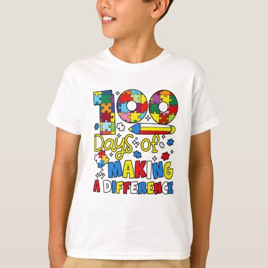 かわいい100日の差をつけるパズル インクルージョン Tシャツ (正面)