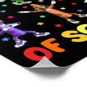 かわいい100日スクールクレヨン踊り100日目 ポスター (角)