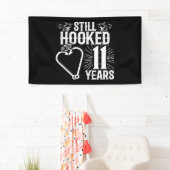 かわいい11周年記念結婚したカップル11年 横断幕 (インサイチュ)