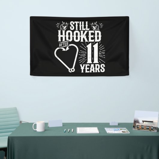 かわいい11周年記念結婚したカップル11年 横断幕 (トレードショー)