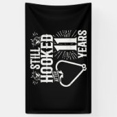 かわいい11周年記念結婚したカップル11年 横断幕 (縦)