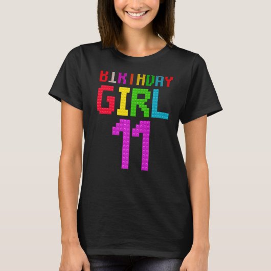 かわいい11誕生日ギフト11歳ブロック建物 Tシャツ (正面)