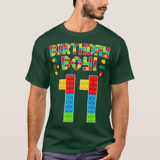 かわいい11誕生日11歳ブロック建物少年 Tシャツ