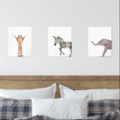 かわいい11x14サファリジャングル動物の水カラー子供部屋 (寝室)