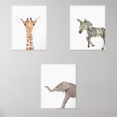 かわいい11x14サファリジャングル動物の水カラー子供部屋 (正面)