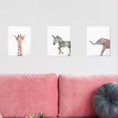 かわいい11x14サファリジャングル動物の水カラー子供部屋 (リビング)