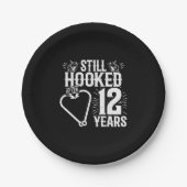 かわいい12周年記念結婚したカップル12年 ペーパープレート (正面)