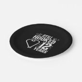 かわいい12周年記念結婚したカップル12年 ペーパープレート (アングル)