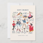 かわいい12日のクリスマスクラシックイラストレーション シーズンカード (正面)