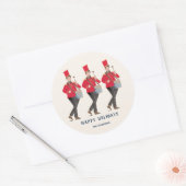 かわいい12日のクリスマスクラシックイラストレーション ラウンドシール (封筒)