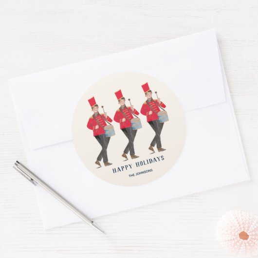 かわいい12日のクリスマスクラシックイラストレーション ラウンドシール (封筒)