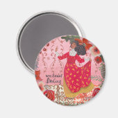 かわいい12日のクリスマスナインのレディース踊り マグネット (正面/裏面)