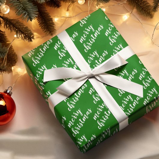 かわいい12月ウィンターシーズンホリデーワードアート ラッピングペーパー