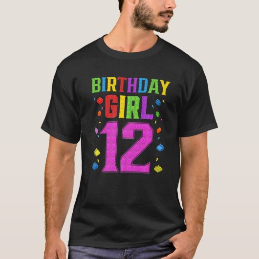 かわいい12誕生日12歳ブロック建物ギ Tシャツ (正面)