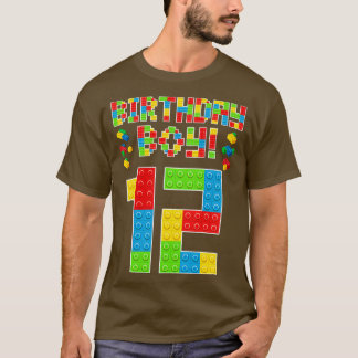 かわいい12誕生日12歳ブロック建物少年 Tシャツ