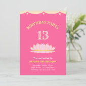 かわいい13歳の誕生日パーティーへの招待 招待状 (スタンド正面)