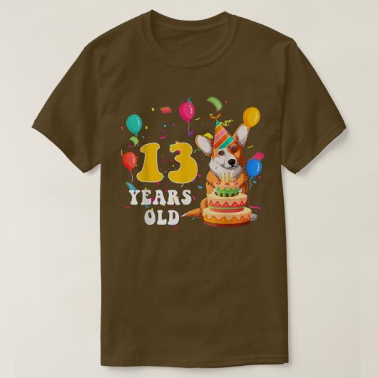 かわいい13歳コルギドッグ恋人13誕生日パ Tシャツ (デザイン正面)
