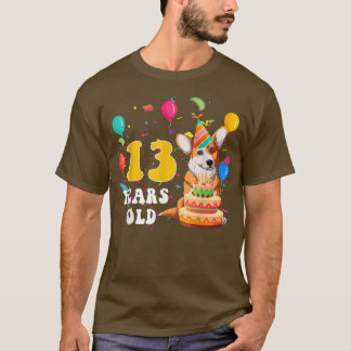 かわいい13歳コルギドッグ恋人13誕生日パ Tシャツ