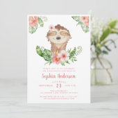 かわいい14th誕生日フローラの女の子の招待 招待状 (スタンド正面)