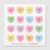 かわいい16カスタムハートキャンディのバレンタインデーのカード マグネット招待状 (正面)