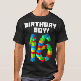 かわいい16誕生日ギフト16歳ブロック建物 Tシャツ