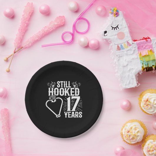 かわいい17周年記念結婚したカップル17年 ペーパープレート (パーティー)