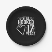 かわいい17周年記念結婚したカップル17年 ペーパープレート (正面)
