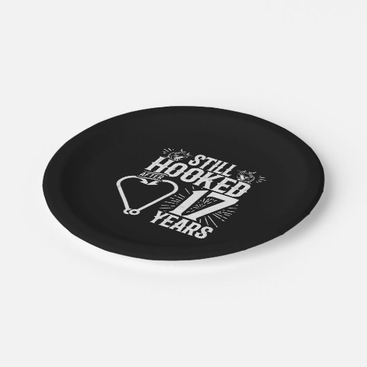 かわいい17周年記念結婚したカップル17年 ペーパープレート (アングル)