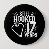 かわいい17周年記念結婚したカップル17年 缶バッジ (正面)