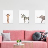 かわいい18x24サファリジャングル動物の水カラー子供部屋 (リビング)