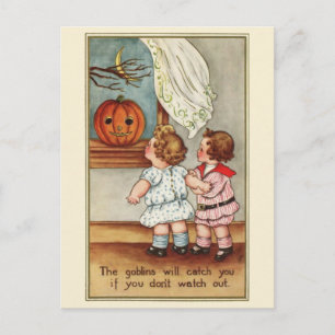 かわいい1916子ども ヴィンテージハロウィン葉書 ポストカード