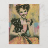 かわいい1950年代の妖精のアイスクリームショップ ポストカード (正面)