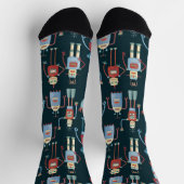 かわいい1950年代スタイルレトロヴィンテージロボット ソックス (上部)