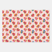 かわいい1960sスタイル蝶ラッピング紙 ラッピングペーパーシート (正面)