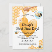 かわいい1st Bee-Day！ 初めての誕生日招待状 招待状 (正面)