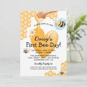 かわいい1st Bee-Day！ 初めての誕生日招待状 招待状 (スタンド正面)