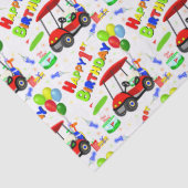 かわいい1th誕生日レッドゴルフカート少年 薄葉紙 (詳細)