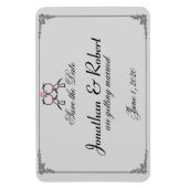 かわいい2つのグルームキスをするゲイ結婚式の日付を保存 マグネット (縦)