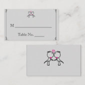 かわいい2つのグルームズキスをするゲイの結婚座席表 プレイスカード (正面/裏面)