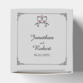 かわいい2つのルームキスをするゲイ結婚式の引き出物ボックス フェイバーボックス (上部)