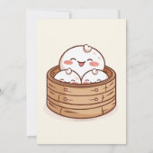 かわいい2つの小さな餃子かわいいツインツインベビーシャワー 招待状 (裏面)