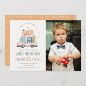 かわいい2つの甘いアイスクリームトラック写真第2誕生日 招待状 (正面/裏面)