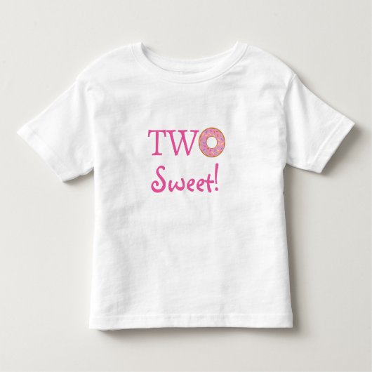 かわいい2つの甘い2番目の誕生日ピンクドーナツ トドラーTシャツ (正面)