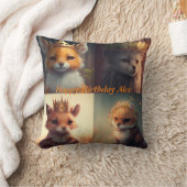 かわいい2つの野生の動物の友人装飾用クッション クッション (ブランケット)