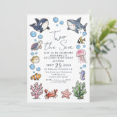 かわいい2ザ海の海キッズ2nd誕生日 招待状 (スタンド正面)