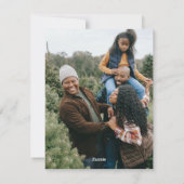 かわいい2フォトメリークリスマスレッドカスタム文字 シーズンカード (裏面)