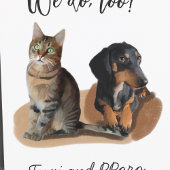 かわいい2ペット犬パーソナライズされた猫結婚の スタンダードカクテルナプキン