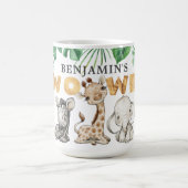 かわいい2ワイルドサファリアニマル誕生日コーヒーマグ コーヒーマグカップ (中央)