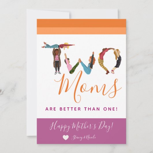 かわいい2人のママは1人よりいい母の日 シーズンカード (正面)