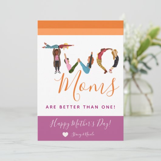 かわいい2人のママは1人よりいい母の日 シーズンカード (スタンド正面)